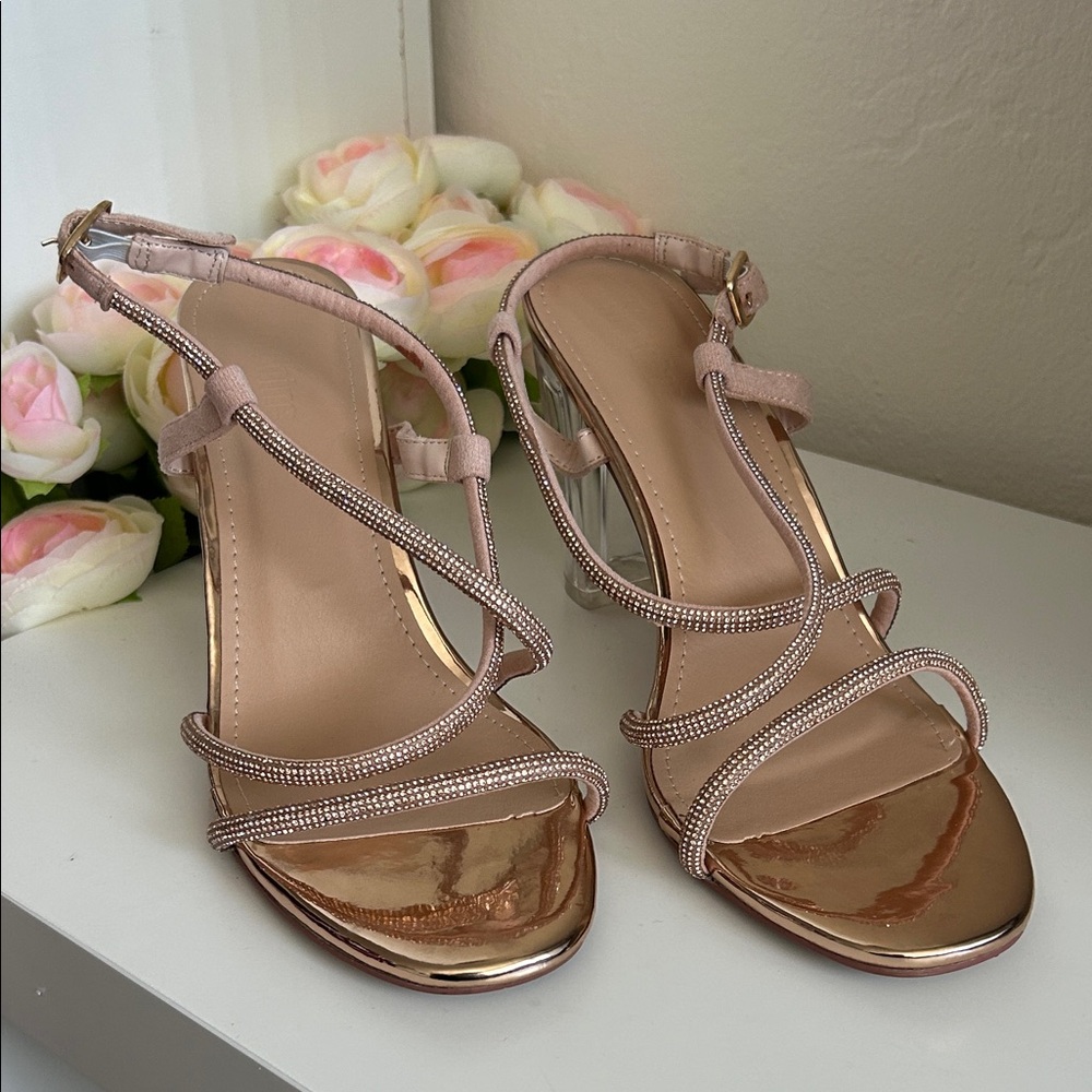 Chic Metallic Strappy Heels